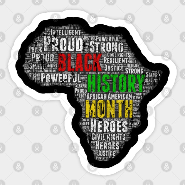 Black History Month Africa Shape Sticker by blackartmattersshop